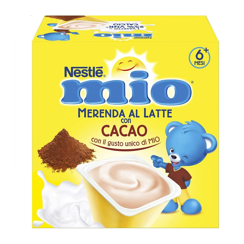 Nestlé Mio Merenda al Latte Cacao da 6 Mesi Offerta 3 Confezioni da 4 Vasetti 100gr
