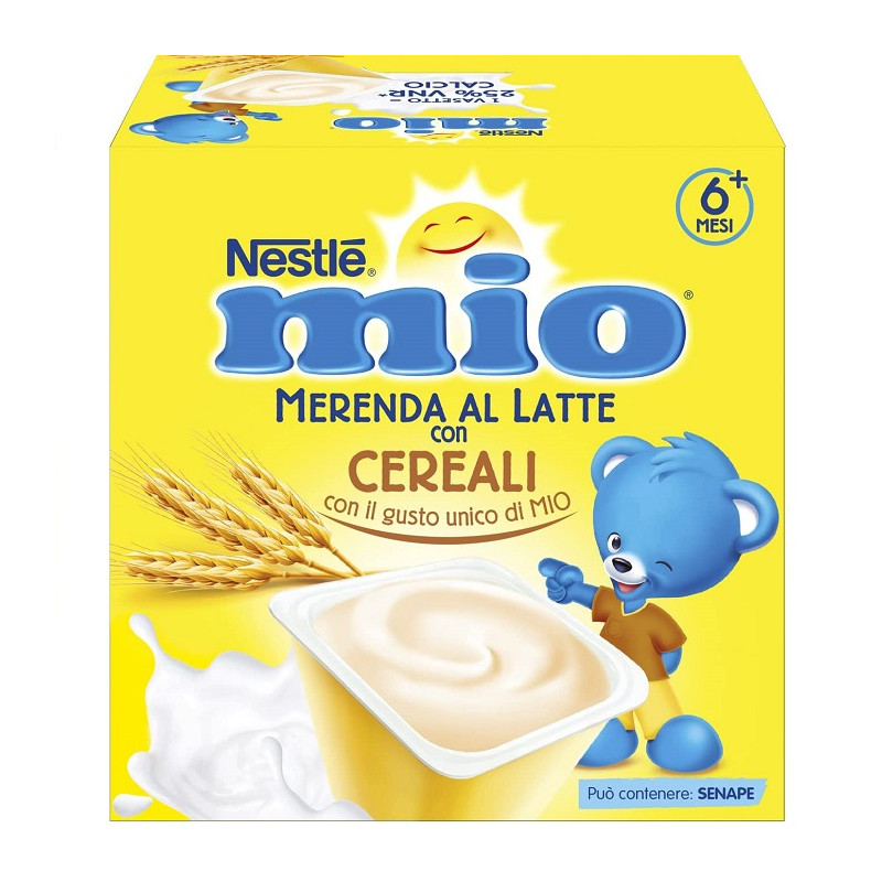 Nestlé Mio Merenda al Latte Cereali da 6 Mesi Offerta 3 Confezioni da 4 Vasetti 100gr