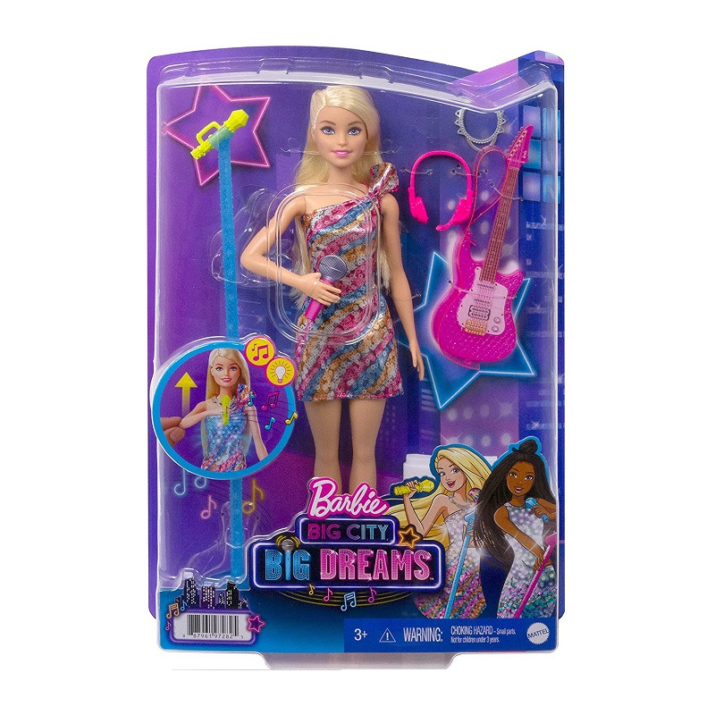 Mattel Barbie Big City Grandi Sogni Cantante con Accessori