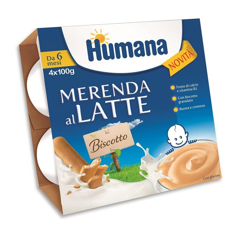 Humana merenda al latte Biscotto Offerta 2 Confezioni 4x400 gr