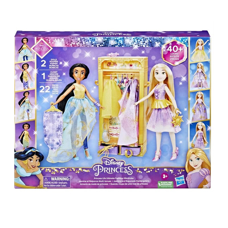 Hasbro Disney Princess Vita da Principessa Guardaroba all'ultima Moda Jasmine e Rapunzel