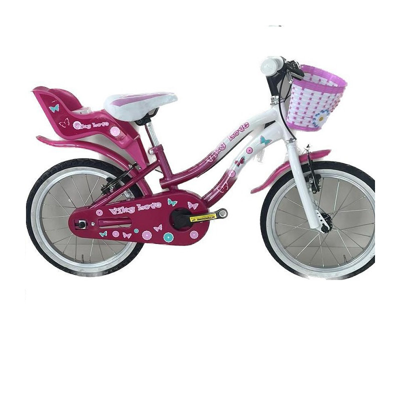Masciaghi Bicicletta Bici Viky Taglia 16 Per Bambina 1 Velocità Bianco Rosa