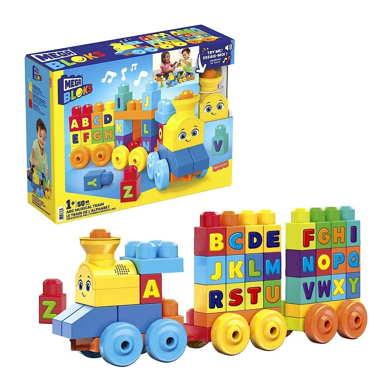 Mega Bloks Impara con il treno trenino con blocchi dell'alfabeto