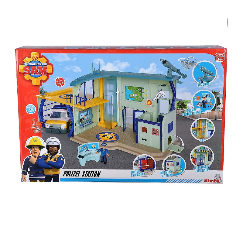 Simba Toys Sam il Pompiere Stazione di Polizia con Luci e Suoni
