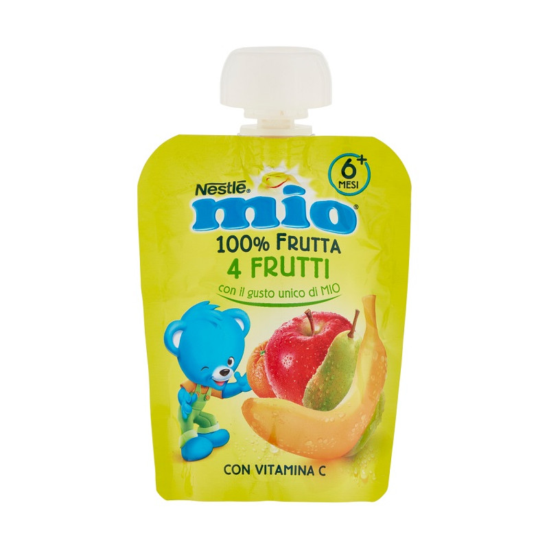 Nestle' MIO Merenda Frutta Splash 4 Frutti Offerta 4 Confezioni da 90 gr