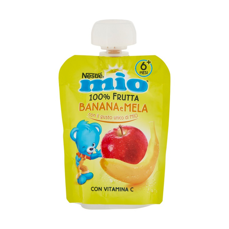Nestle' MIO Merenda Frutta Splash Banana Mela Offerta 4 Confezioni da 90 gr