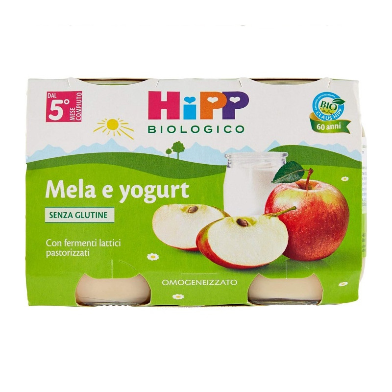 Hipp Omogeneizzato Biologico Mela e Yogurt Offerta 12 Vasetti da 125gr