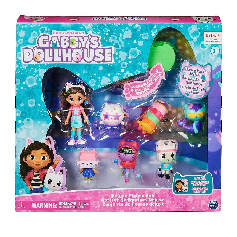 Spin Master Gabby's Dollhouse, Confezione Deluxe con 7 Personaggi Festa da Ballo