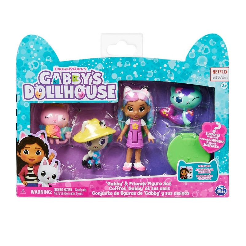 Spin Master Gabby's Dollhouse, set Amici Arcobaleno con 4 Personaggi