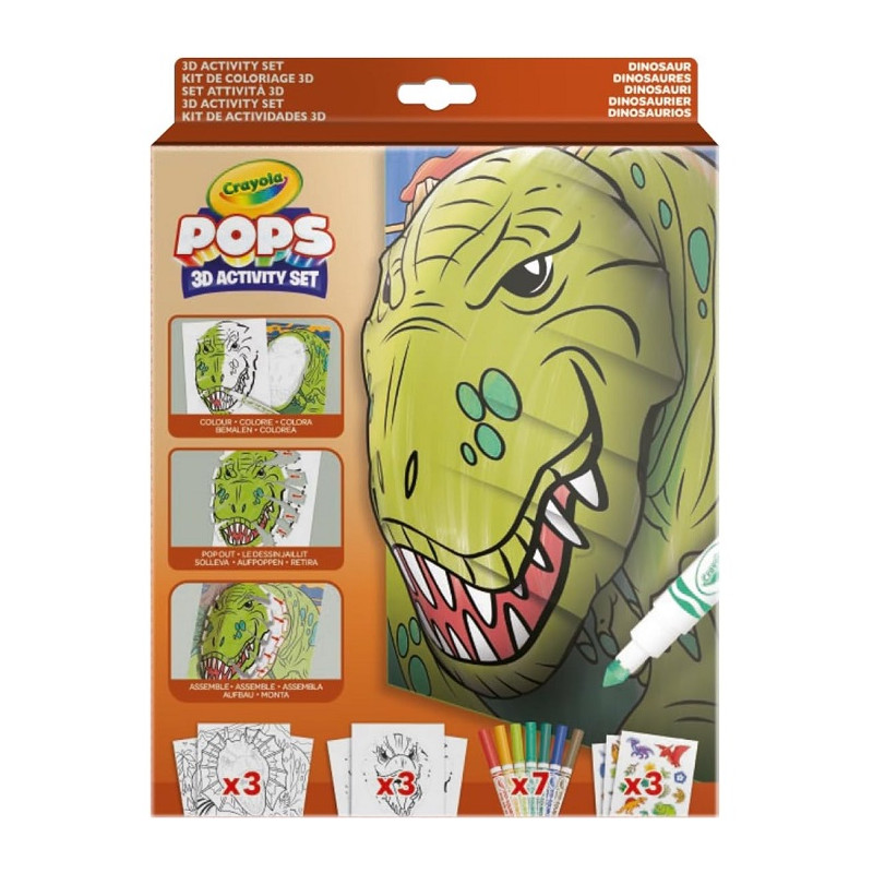 Crayola POPS Set Attività 3D Dinosauri