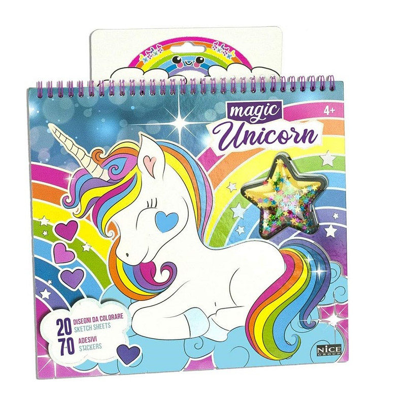 Nice Magic Unicorn Book Libro da Disegno con Immagini da Colorare