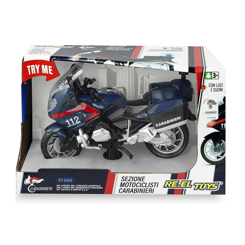 Re.El Toys Moto Carabinieri con Frizione Luci e Suoni