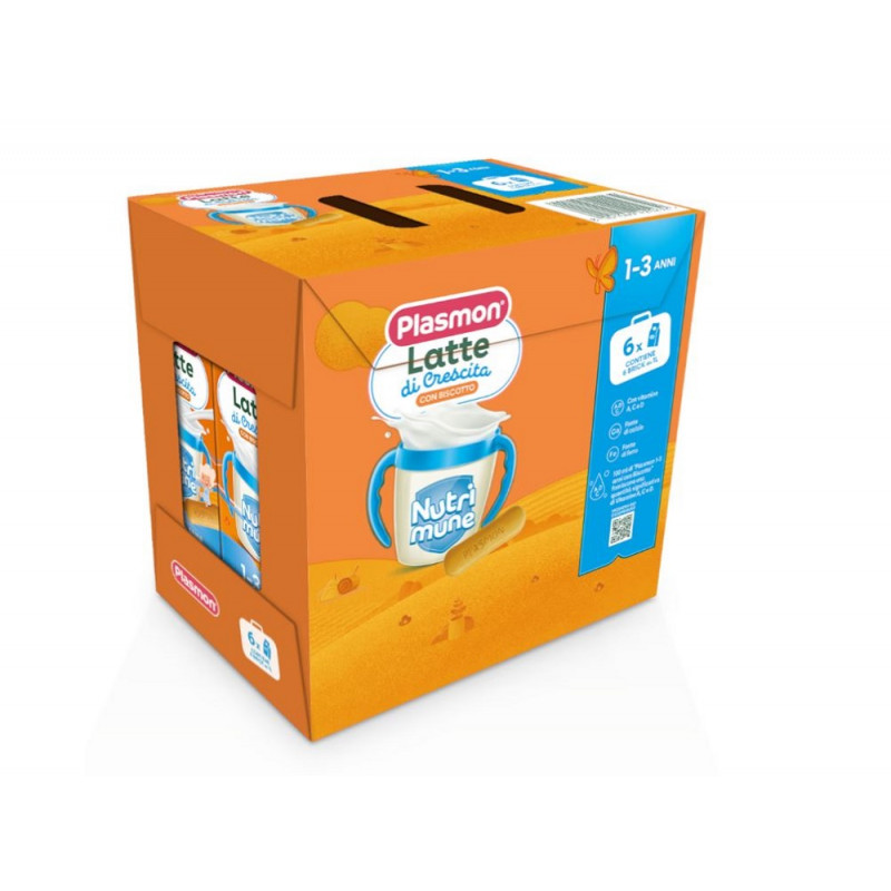 Plasmon Nutrimune Latte Biscotto 1-3 anni Liquido Confezione da 6 B