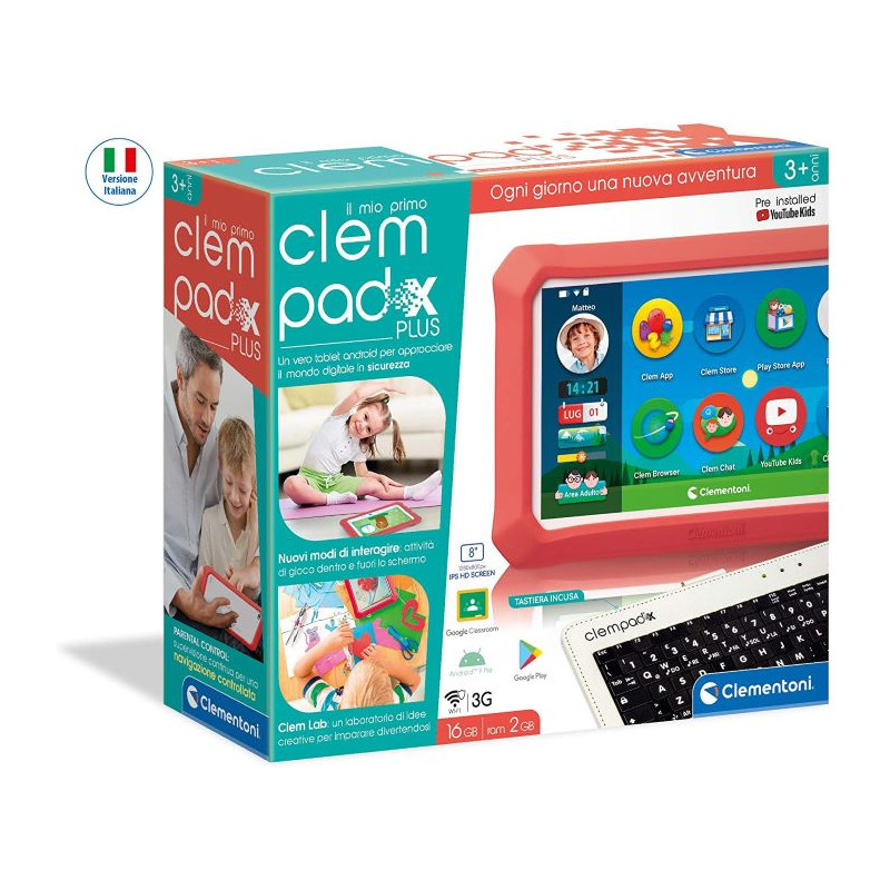 Clementoni Primo Clempad X Plus Tablet per Bambini con Tastiera Ver