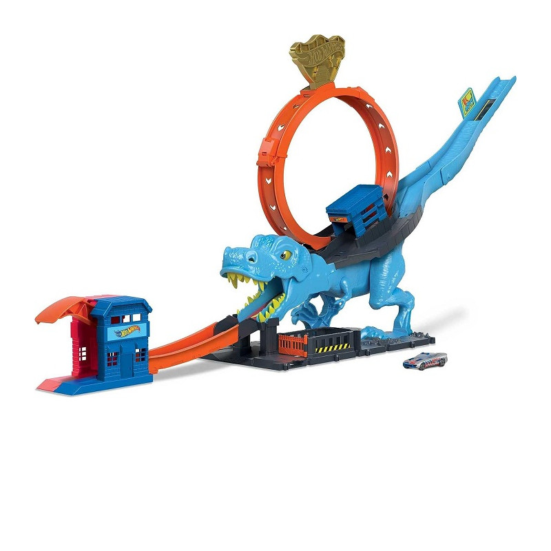 Mattel Hot Wheels City Pista Mega Dinosauro T-Rex Sfrecciarex