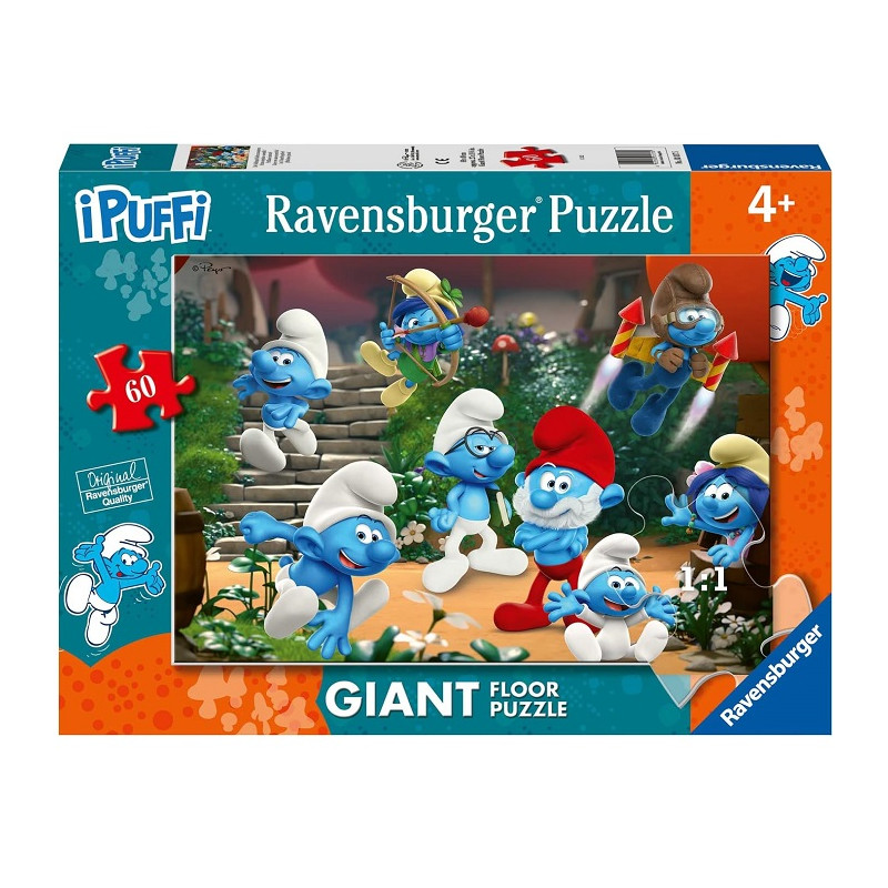 Ravenburger Puzzle Giant Floor i Puffi 60 pezzi