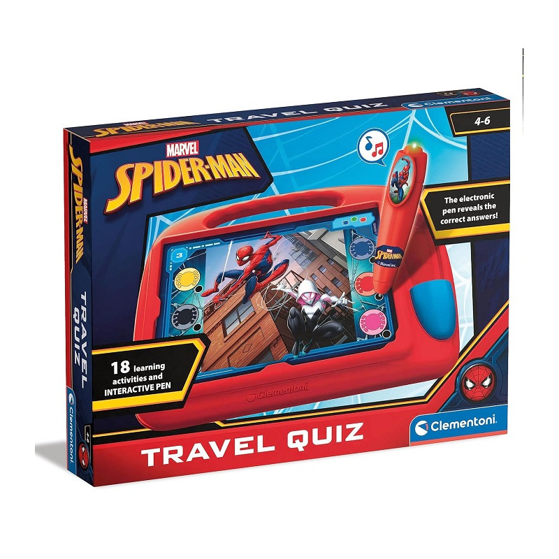 Clementoni- Sapientino Travel Quiz Marvel Spiderman