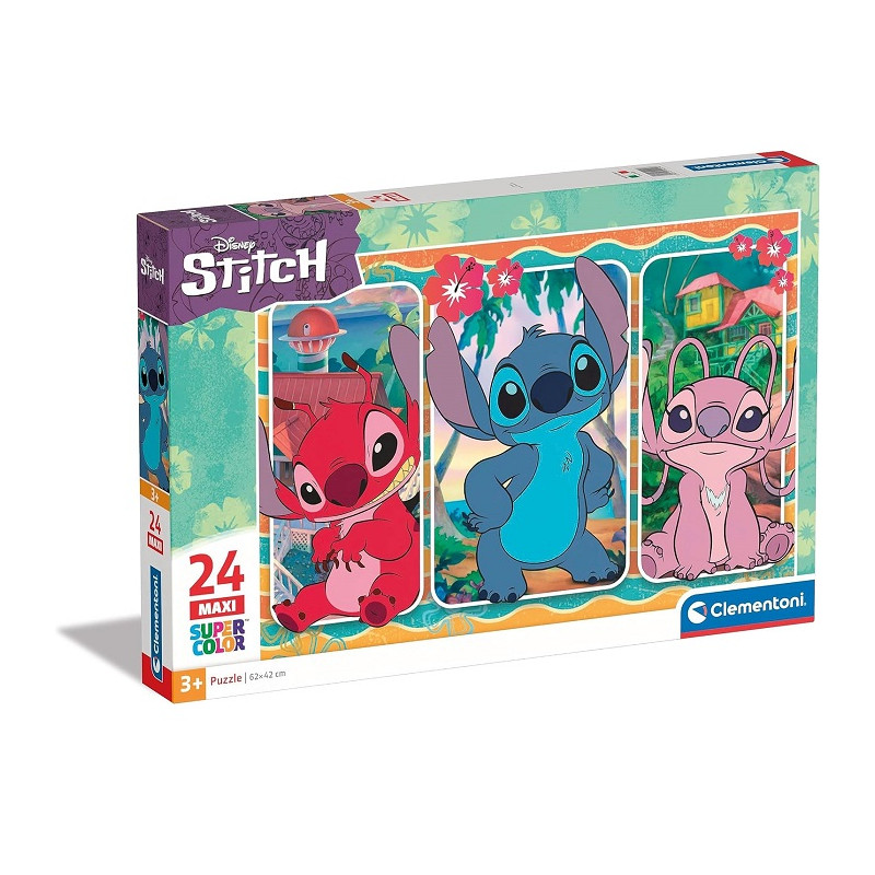 Clementoni Disney Stitch Puzzle Supercolor 24 Maxi Pezzi