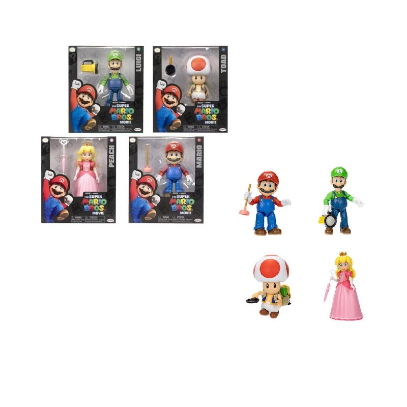 Jakks Pacific Super Mario Movie Personaggi Deluxe 13 cm Assortiti J