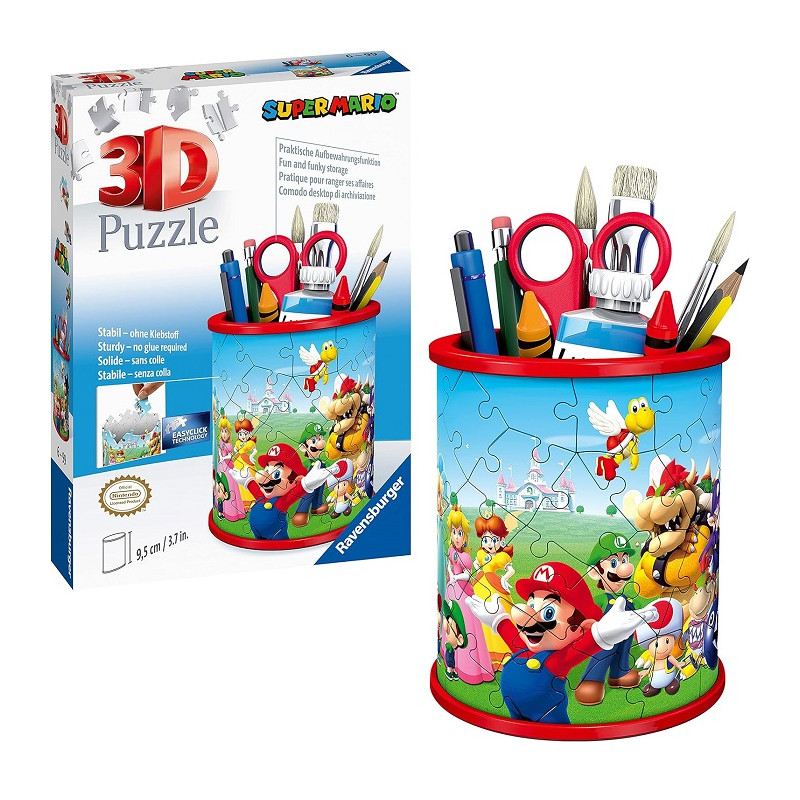 Ravensburger 3D Puzzle Portapenne Super Mario, 54 Pezzi