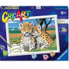 Ravensburger - CreArt Serie D: Cuccioli di leopardo, Kit per Dipingere con i Numeri