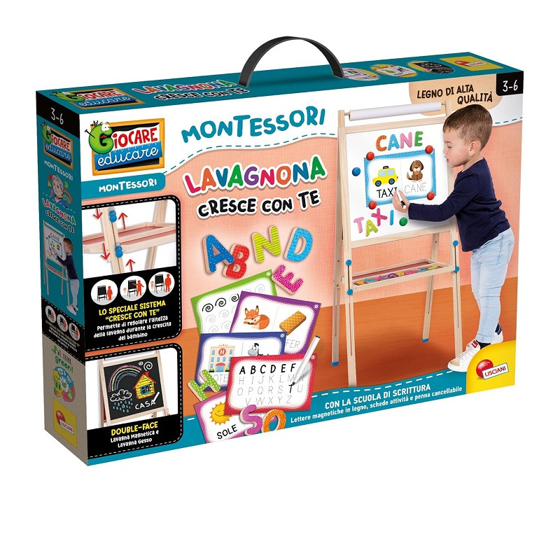 Lisciani Montessori Lavagnona legno cresce con te