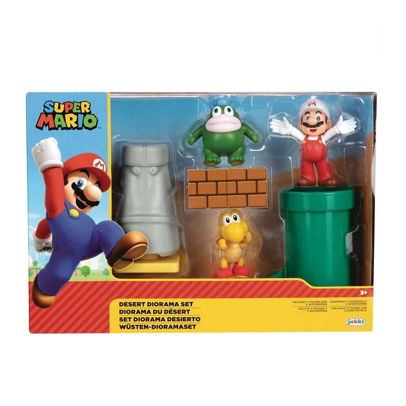 Jakks Pacific Super Mario Desert Diorama Set con Personaggi