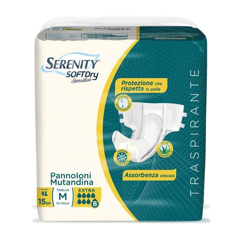 Serenity Soft Dry Sensitive Extra Pannoloni Mutandina Per Adulto Taglia M Confezione 15 Pezzi