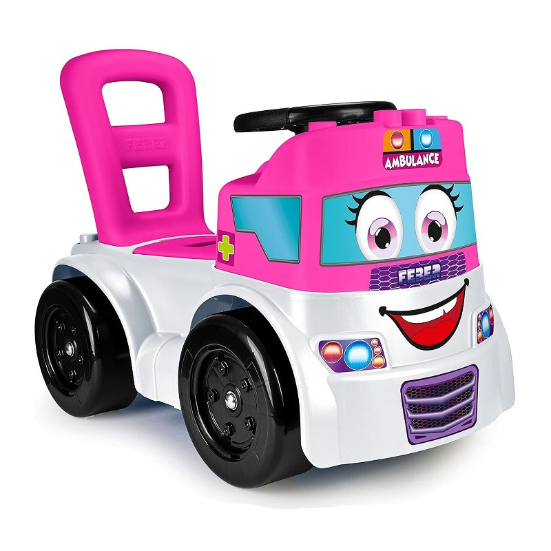 Feber Primi passi Moto Ambulanza 3 in 1 per Bambina Colore Rosa 18 mesi+