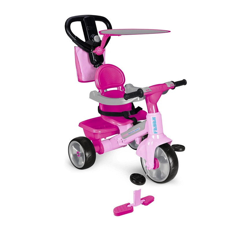 Famosa Feber Triciclo Baby Plus Music 3 in 1 Con Cappottina colore Rosa