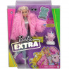 Mattel Barbie Extra n.3 Bambola Snodata con Pelliccia Rosa e Maialino-Unicorno