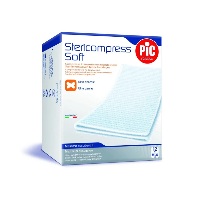Pic Stericompress Soft 36x40cm Garze Sterili 36x40 cm Confezione da 12 Pezzi