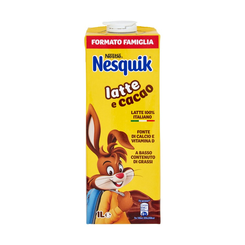 Nestle Nesquik Latte e Cacao Formato Famiglia Offerta 4 Confezioni da 1 Litro
